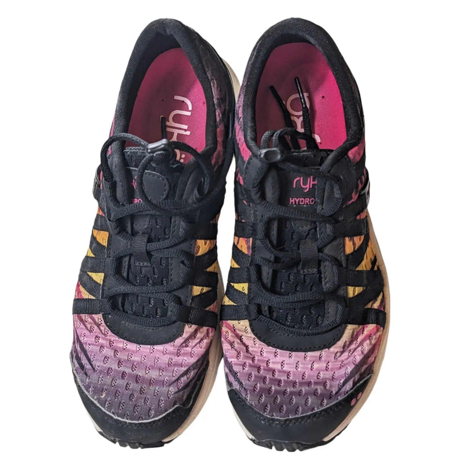 Ryka Shoes Hydro Sport Women 8.5M Black Pink Athletic Water Training Gym Sneaker