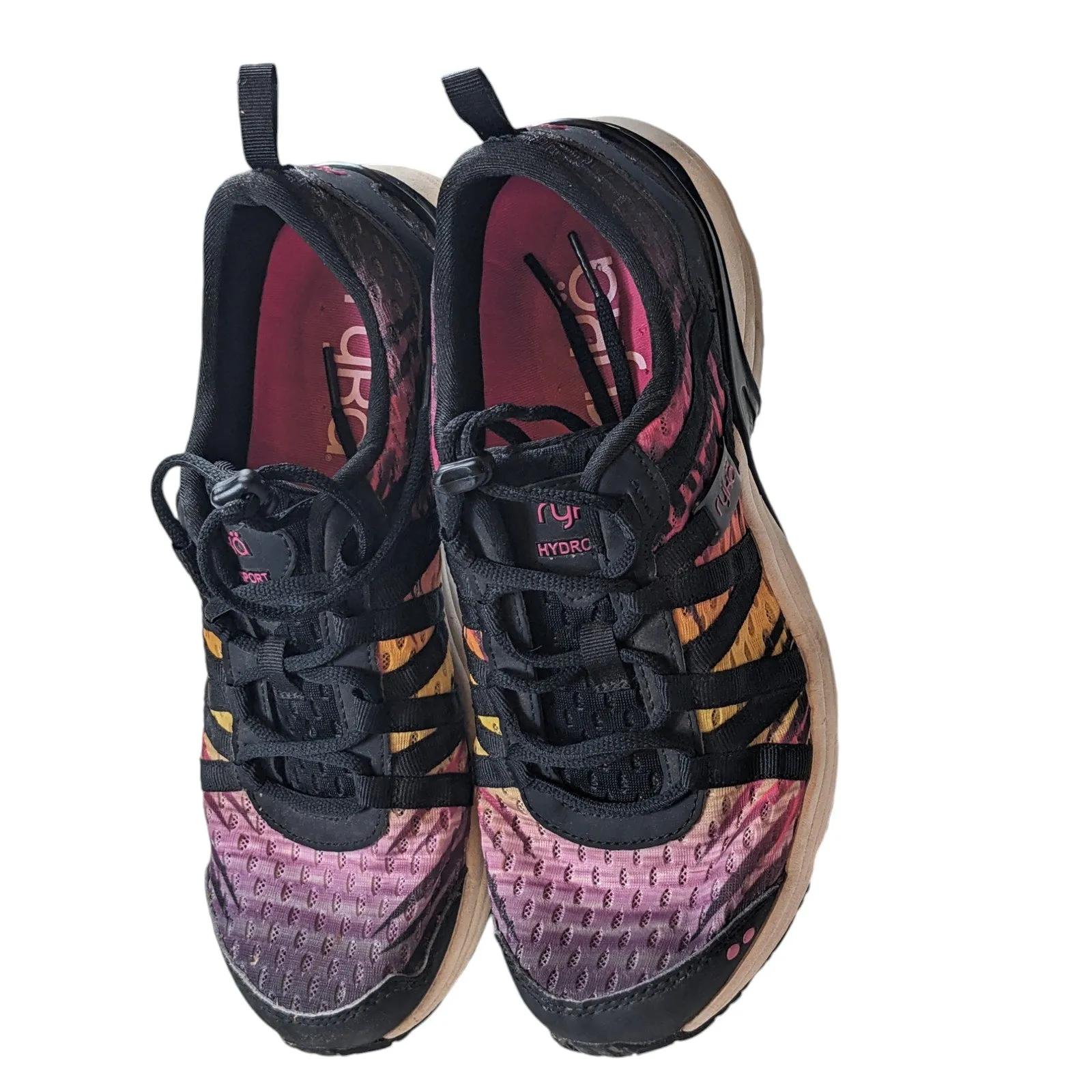 Ryka Shoes Hydro Sport Women 8.5M Black Pink Athletic Water Training Gym Sneaker