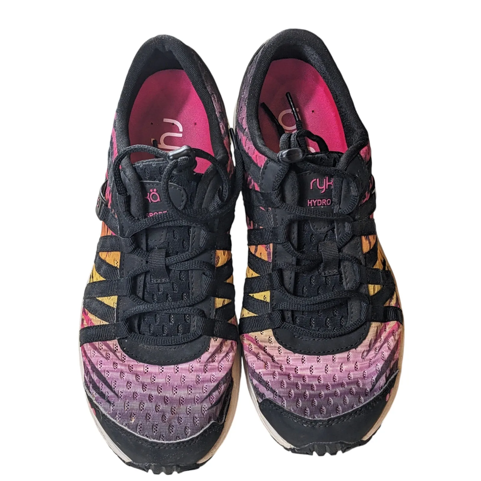Ryka Shoes Hydro Sport Women 8.5M Black Pink Athletic Water Training Gym Sneaker