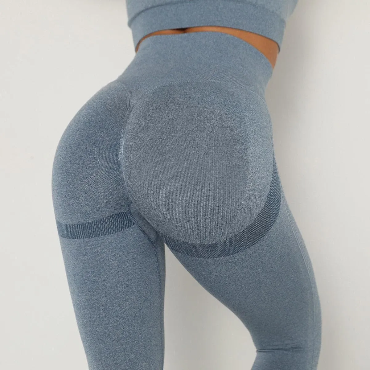Seamless  Women Long Sleeve Crop Top High Waist Leggings  Bra Yoga Sets