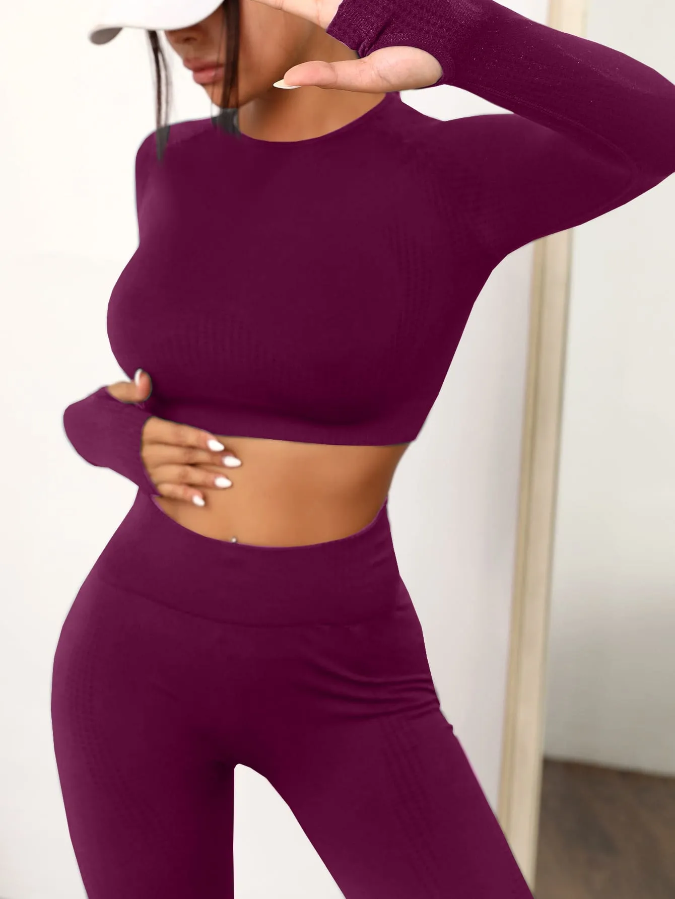 Yoga Basic Seamless Raglan Sleeve Sports Set