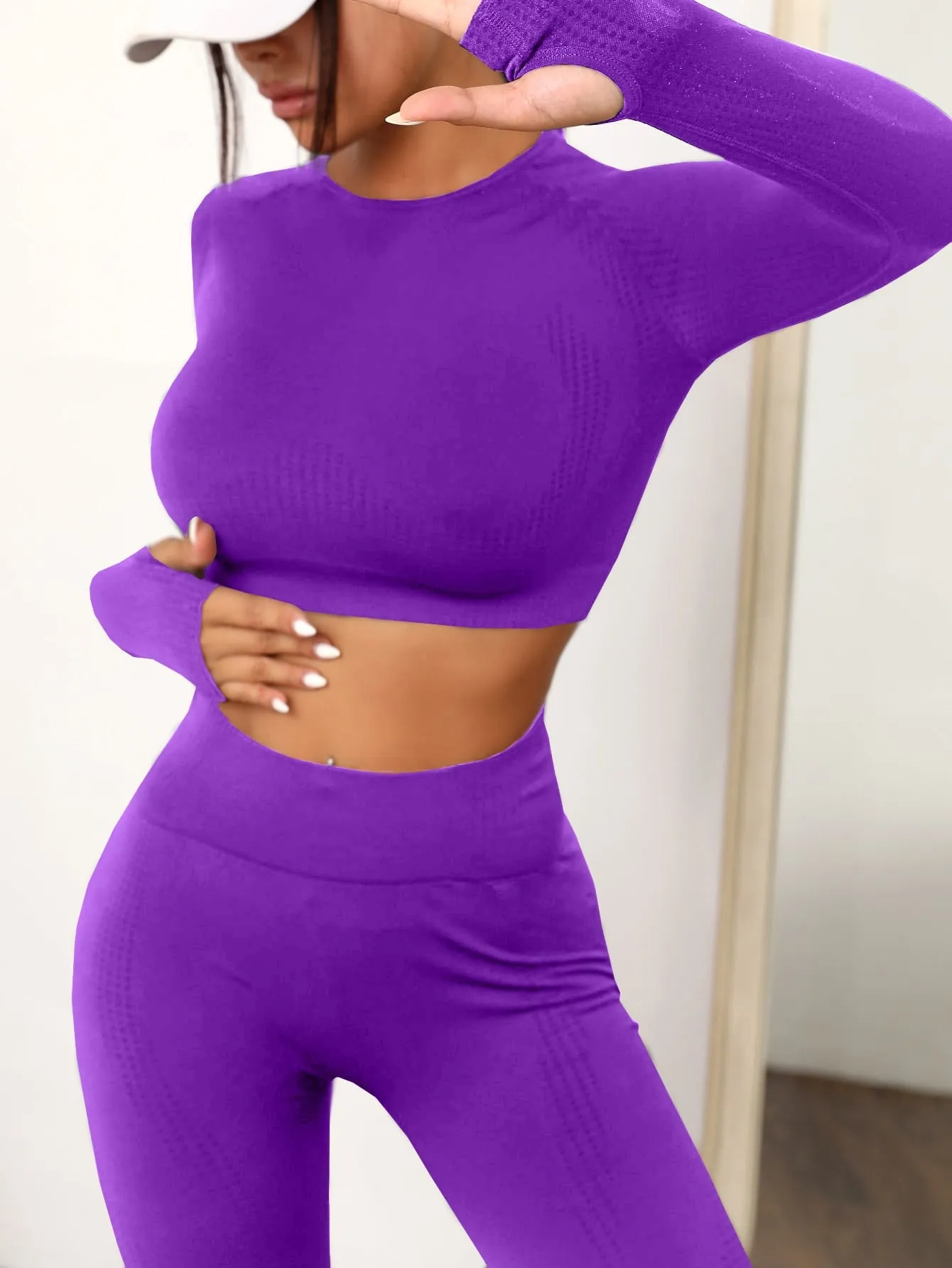 Yoga Basic Seamless Raglan Sleeve Sports Set