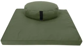 Zafu and Zabuton Meditation Cushion Set - Hemp fabric, Organic Buckwheat Hulls Zafu and Zabuton Meditation Cushion Set - Hemp fabric, Organic Buckwheat Hulls