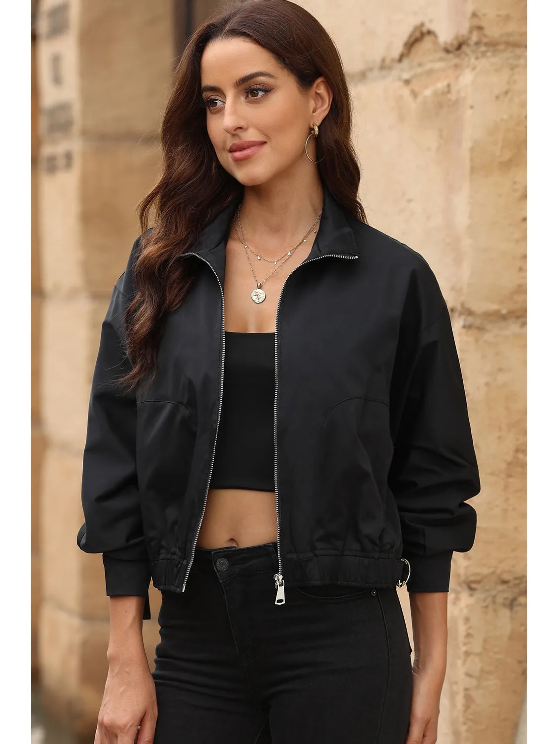 Zip-Up Collared Jacket